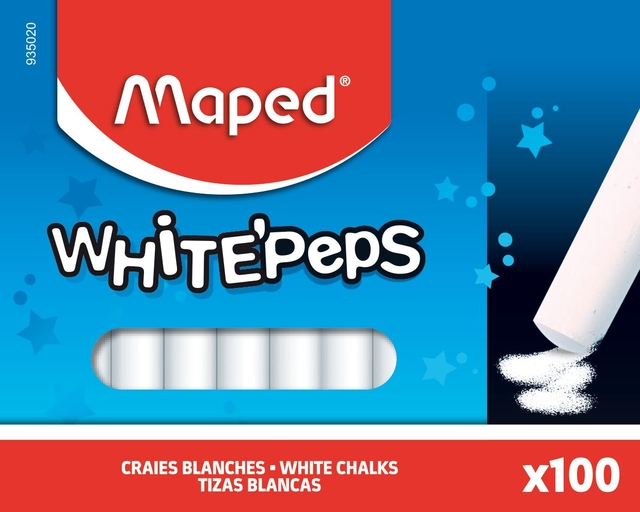 CHALK STICKS MAPED COLOR'PEPS WHITE