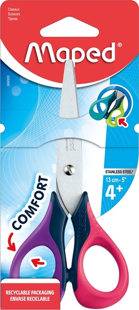 KIDS SCISSORS MAPED 130MM SENSOFT ASS