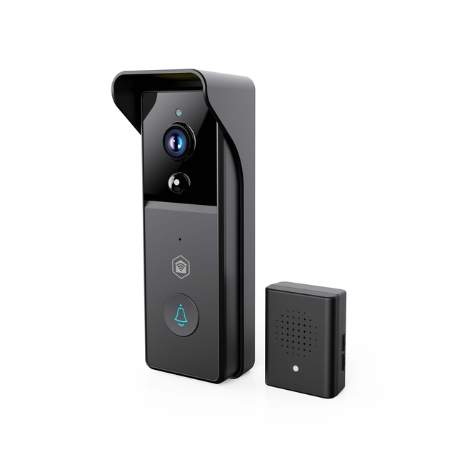 Videodeurbel Nedis Smartlife Wifi 3MP Full HD 1296p zwart