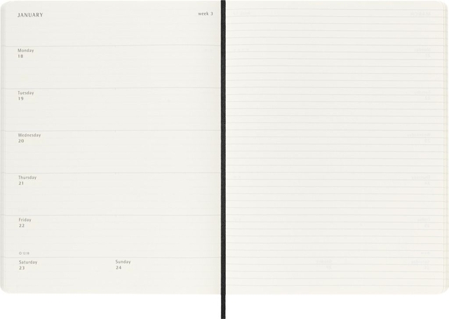 Agenda 2027 Moleskine 12M Planner Weekly 7dagen/1pagina xl sc black