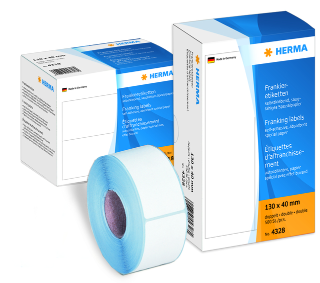 Franking labels double 163x45  500 pcs.