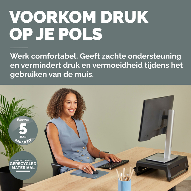 Muismat met polssteun Fellowes Breyta blauw