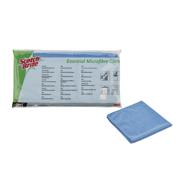 Microfiber cloth Scotch-Brite Essential 360x360mm blue 10 pieces