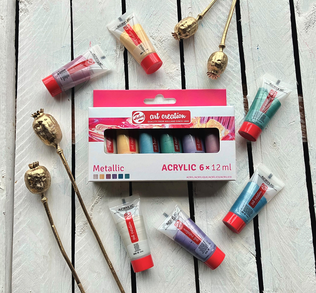 Acrylverf Talens Art Creation Metallic 12ml set à 6 kleuren