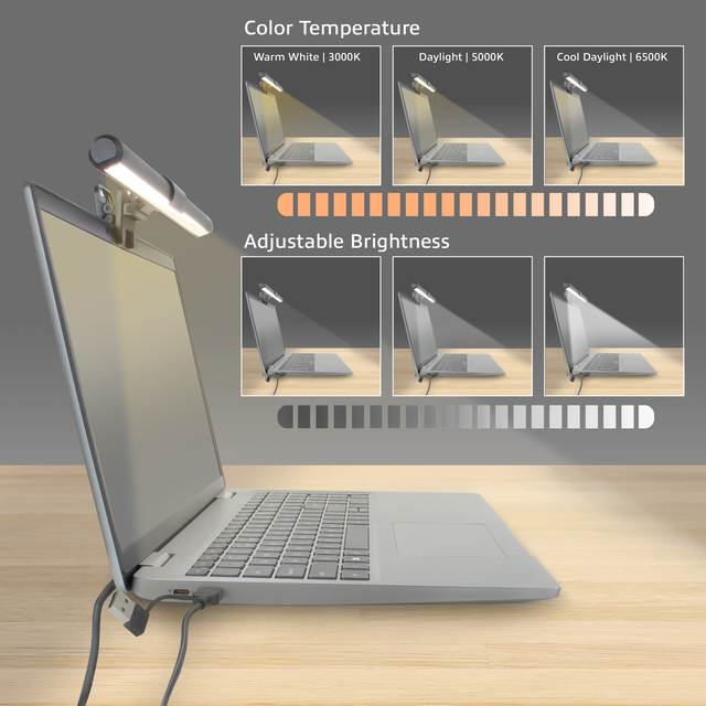 Laptoplamp ACT Clip-on led dimbaar USB