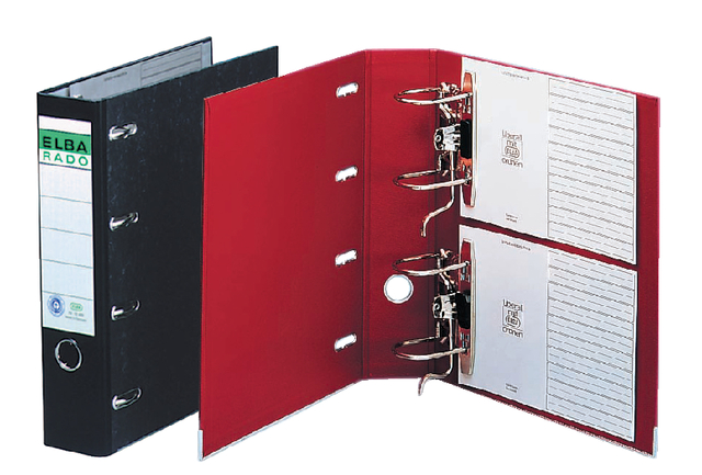 ELBA Lever Arch File "rado plast" A4 Double mechanism, exchangeable spine label, Black