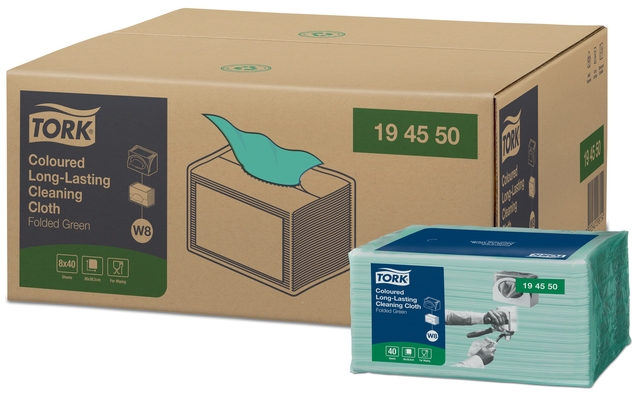 Cleaning cloth Tork Long-Lasting W8 multifunctional green 194550