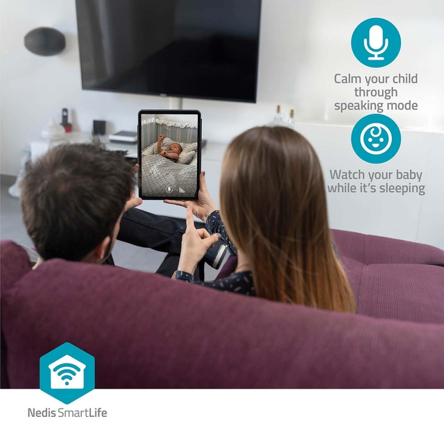 Beveiligingscamera Nedis Smartlife Wifi indoor 3MP Full HD 1296p wit