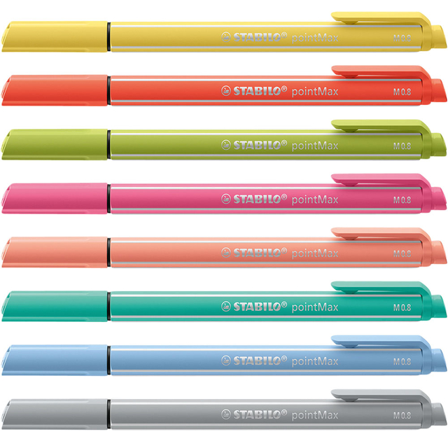 Viltstift STABILO pointMax 488/8 medium assorti pastel etui à 8 stuk