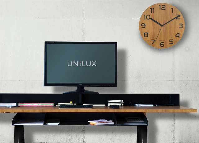 Wall clock Unilux Palma bamboo black