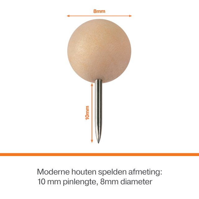 Punaises Nobo hout voor memobord 40 stuks