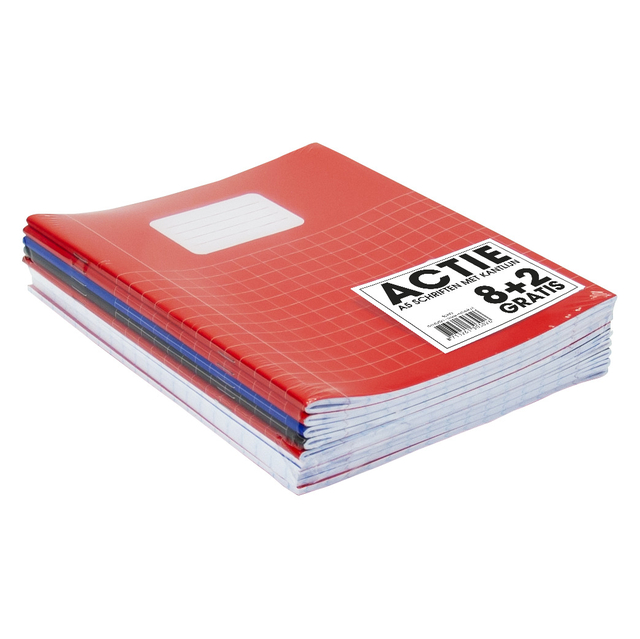 Schrift Verhaak Basic A5 ruit 10x10mm 80 pagina's 60gr assorti