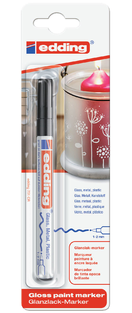 edding 751 gloss paint marker blister of 1 black