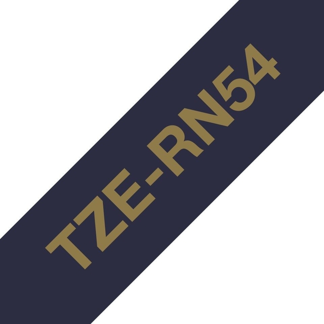 Labeltape Brother P-touch TZe-RN54 24mm goud op marineblauw
