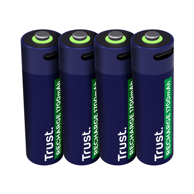 Batterij Trust USB-C oplaadbaar AA 4 stuks