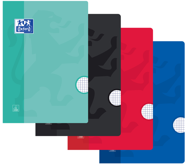 Oxford School A4 Soft Card Cover Exercise Book 5mm Squared 120 Pages Assorted