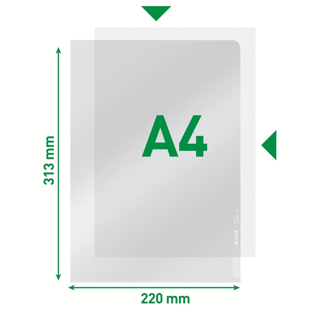 Insteekmap L-model Leitz Premium lasnaad copy safe 0.15mm PVC A4 transparant 100 stuks