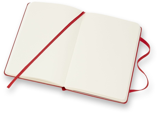 Notitieboek Moleskine pocket 90x140mm blanco hard cover rood