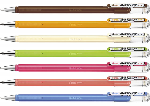 Gelschrijver Pentel K110 Mattehop Fun Sweet M assorti blister à 7st