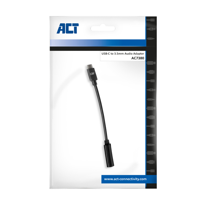 Adapter ACT USB-C naar 3.5mm audio jack 0.1 meter