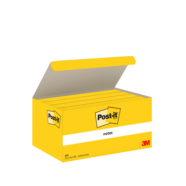Memo pad Post-it 653 38x51mm yellow 3 pieces