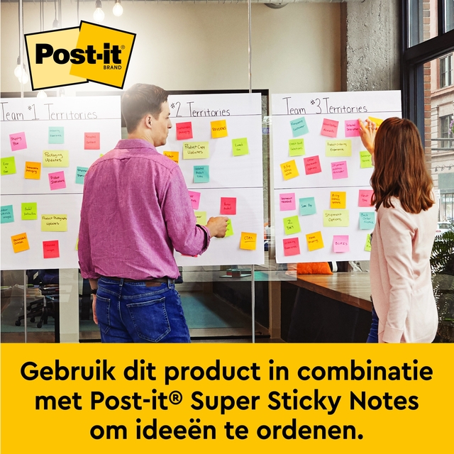 Meeting chart Post-it 563R Super Sticky 50.8x58.4cm with table top stand white 20 sheets