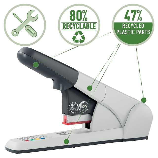 Stapler Leitz Heavy Duty 80 sheets silver