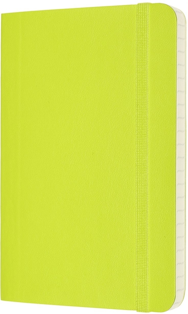 Notitieboek Moleskine pocket 90x140mm lijn soft cover lemon green