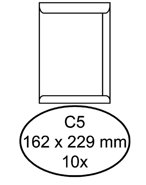 Envelop Hermes akte C5 162x229mm zelfklevend wit pak à 10 stuk