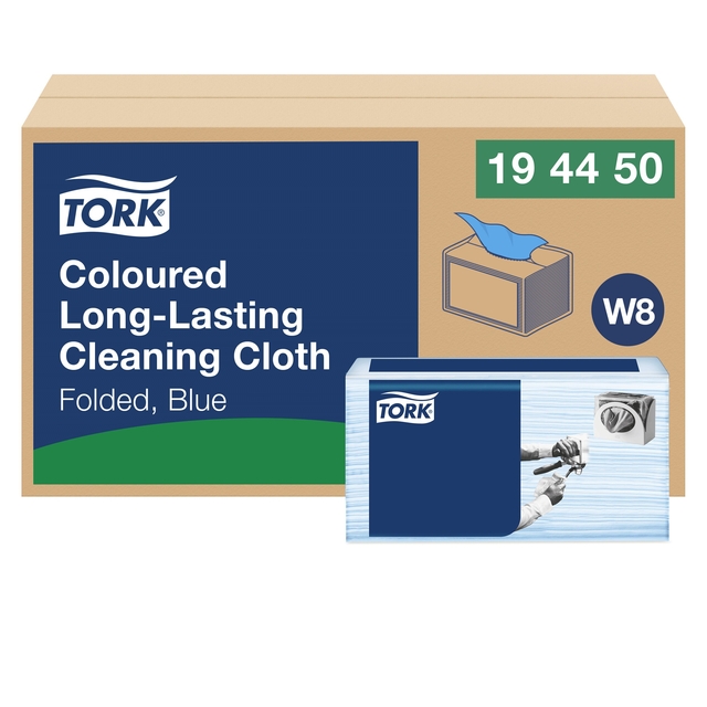 Cleaning cloth Tork Long-Lasting W8 multifunctional folded blue 194450