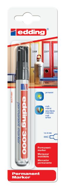 edding 3000 permanent marker blister of 1 black