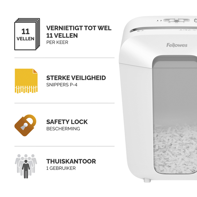 Paper shredder Fellowes Powershred LX70 4x40mm white
