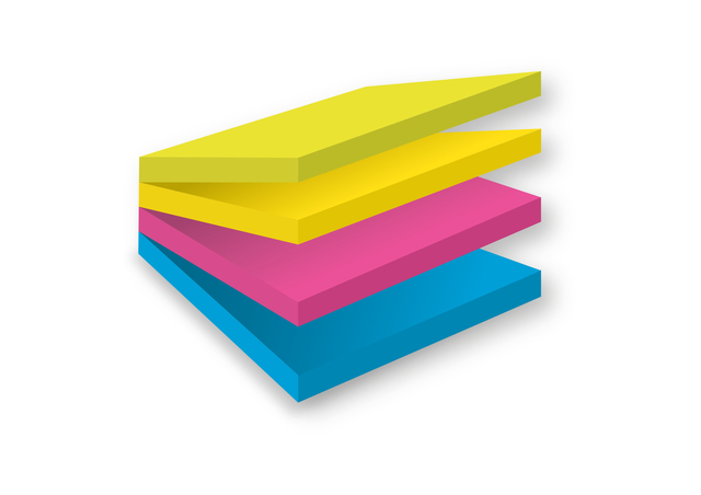Memoblok Post-it 2014 Super Sticky 76x76mm smart kubus Rio 300 vel
