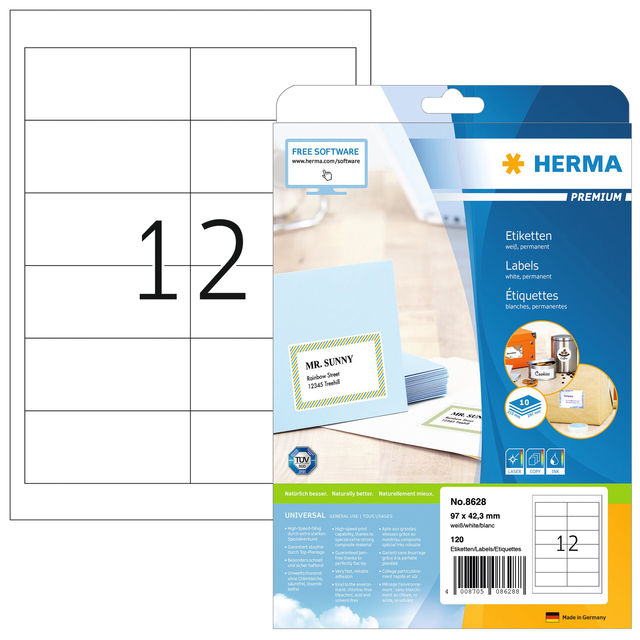Labels white 96,5x42,3 SuperPrint 120 pcs.