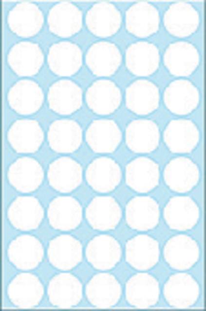 Multi-purpose labels / colour dots, Ø 19 mm, round, white, paper matt backing p