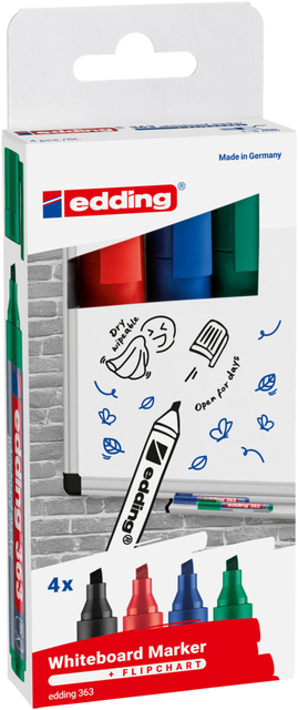edding 363 whiteboard marker set of 4 assorted
