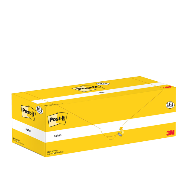 Memo pad 3M Post-it 655-CY 76x127mm yellow value pack