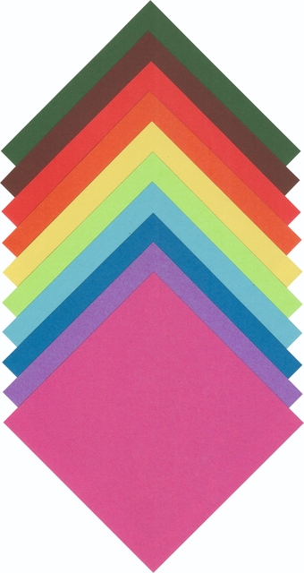 Origami papier Folia 70gr 10x10cm 500 vel assorti kleuren