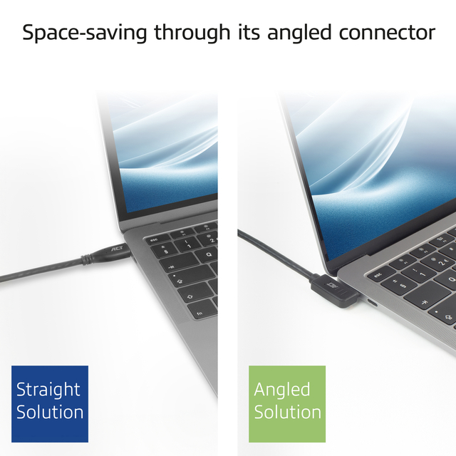 Kabel ACT USB-C hoek links/rechts 10Gbps 1m