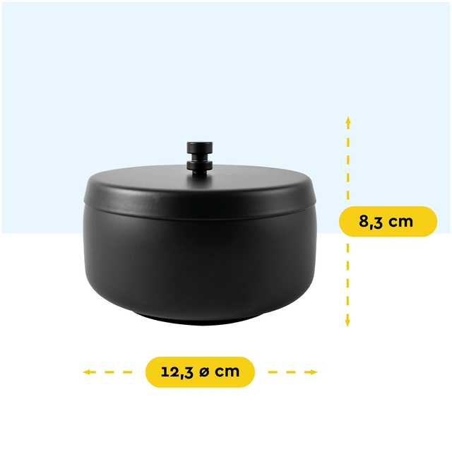 Asbak BRASQ tafelmodel 1 liter met deksel AT700 zwart