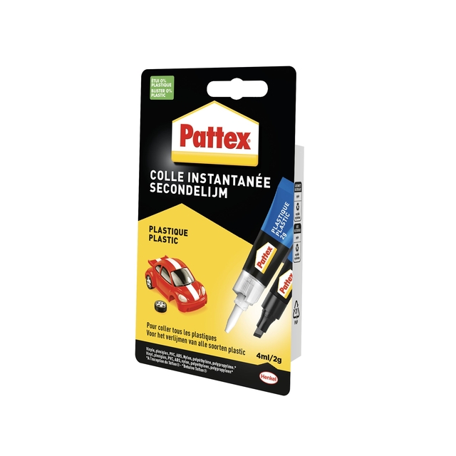 Superglue Pattex all plastic tube 2 grams on blister