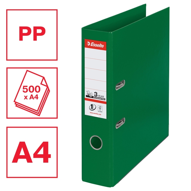 Lever Arch File Esselte No.1 VIVIDA 75mm PP A4 green 5 pieces
