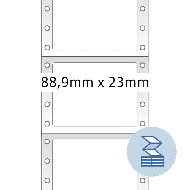 Etiket HERMA 8210 88.9x23Mm 1-baans wit 6000 stuks