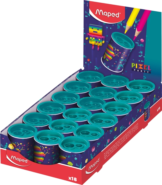 Puntenslijper Maped Pixel Party 2-gaats display à 18 stuk