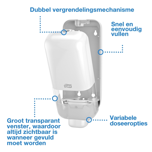Zeepdispenser Tork S4 Elevation 1000ml wit 564500