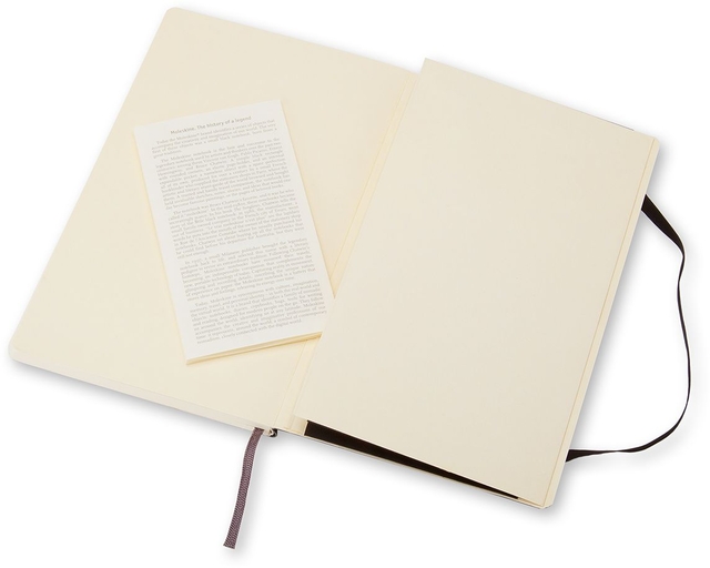 Notitieboek Moleskine large 130x210mm blanco soft cover zwart