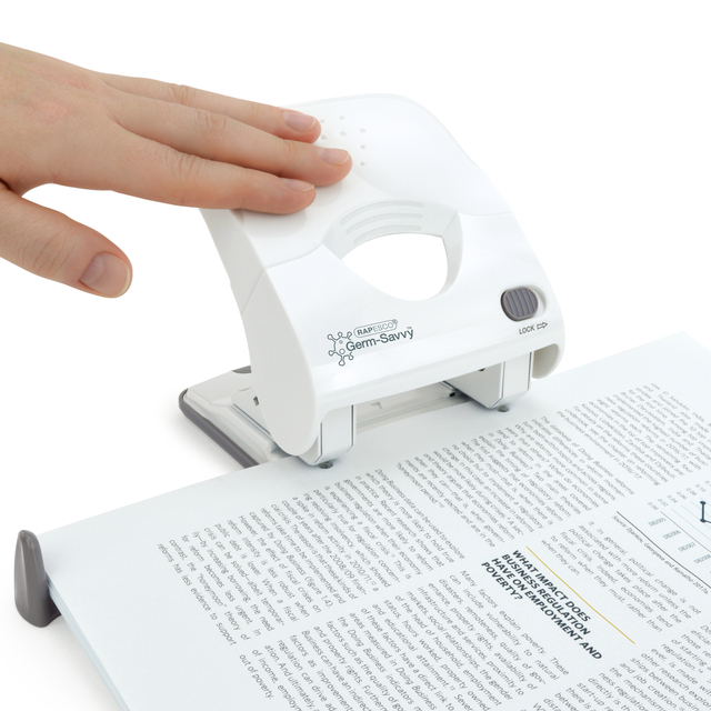 Perforator Rapesco Germ-Savvy antibacterieel 2-gaats wit