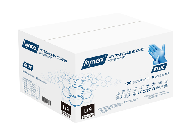 Handschoen Hynex L nitril blauw pak à 100 stuk