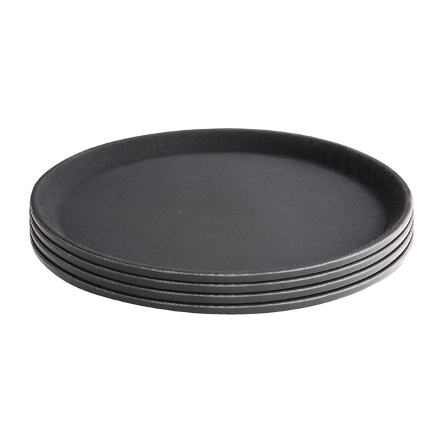Dienblad Olympia Kristallon antislip rond Ø35.6cm PP zwart