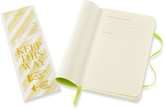 Notitieboek Moleskine pocket 90x140mm blanco soft cover lemon green